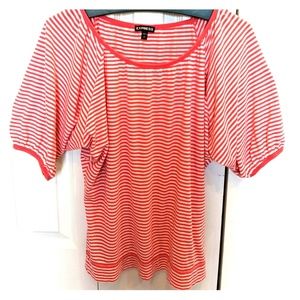 Express Orange & White Tunic Top